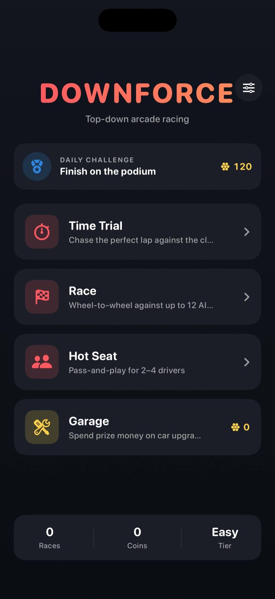 Downforce app screenshot