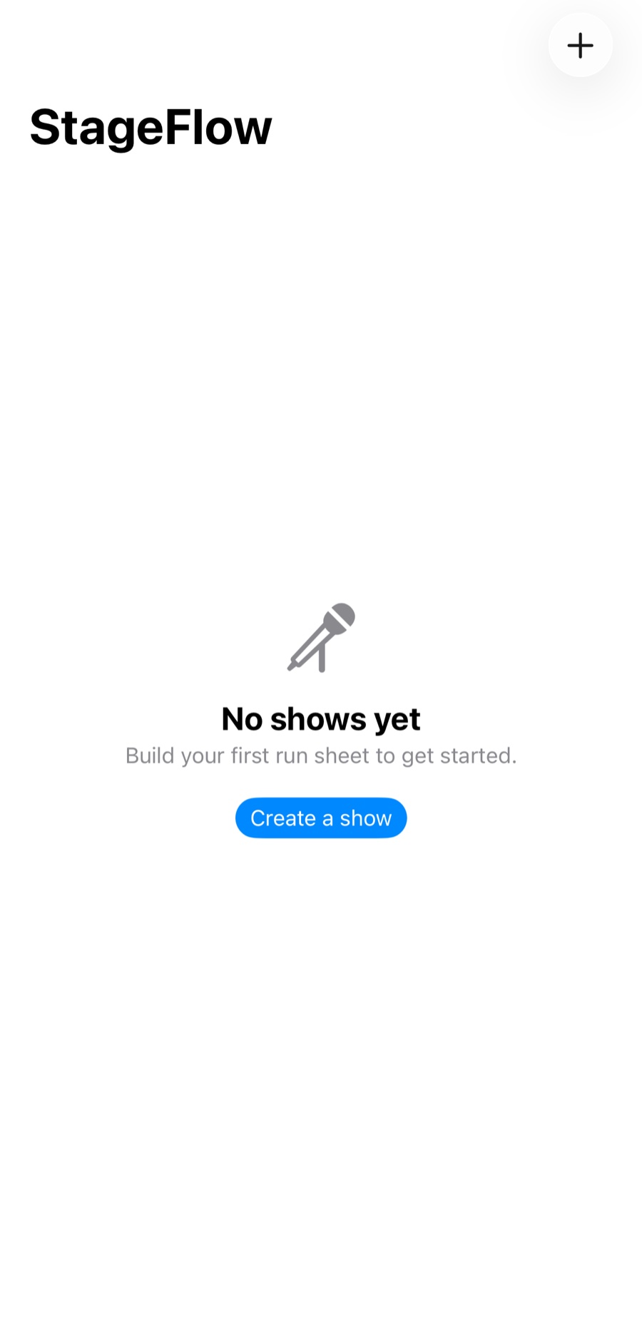 StageFlow app screenshot